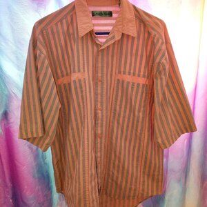 Men's Retro Salmon Striped Shirt